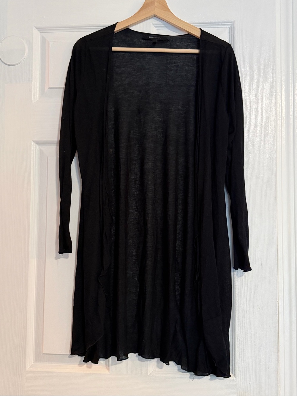 BCBGMaxAzria Black Lightweight Long Cardigan